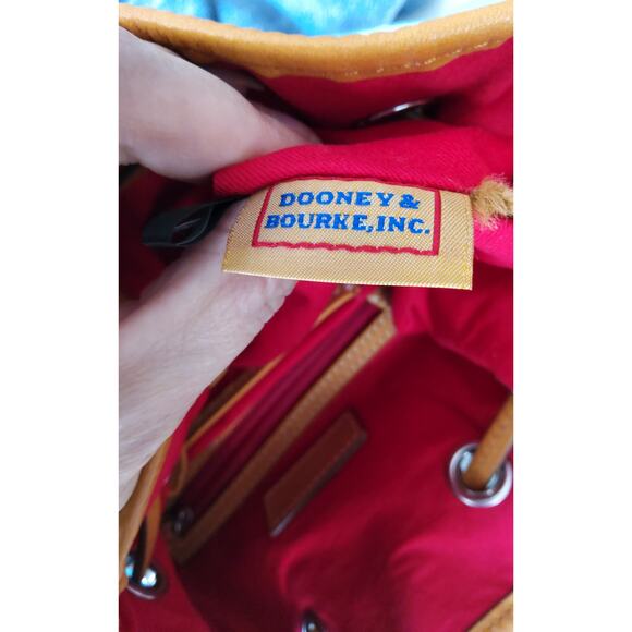 Dooney & Bourke Pebble grain drawstring bag Italian leather Caribbean Blue, Chic - Picture 10 of 11